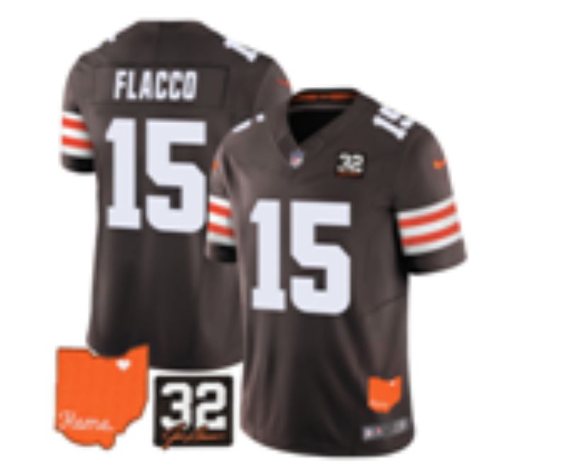 Men 2025 Cleveland Browns #15 Flacco brown Third Generation Nike Limited NFL Jersey style 02->houston astros->MLB Jersey